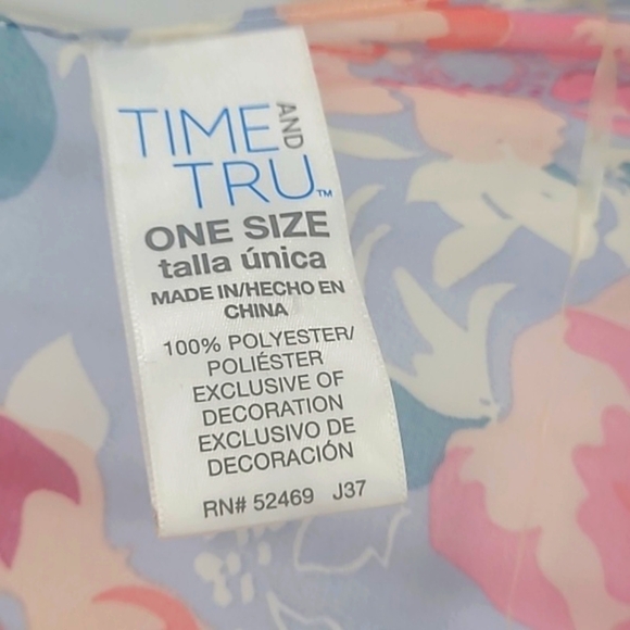 Kimono Wrap Floral Lace Trim  Pastel Blue Pink Roses Romantic Lightweight Sheer - Picture 3 of 8